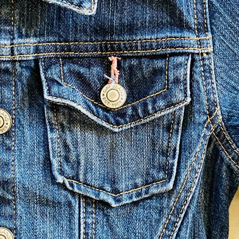 GAP Factory Girl’s Denim Jacket Dark Wash size M 7/8 Excellent Condition